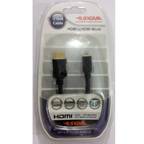 כבל HDMI - Micro HDMI איכותי באורך 2 מטר