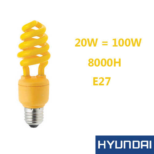 נורת EL ספירלה אור צהוב Hyundai T2 E27 20W
