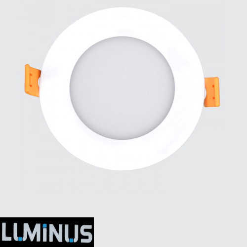 פאנל לד שקוע עגול 6W לבן Luminus