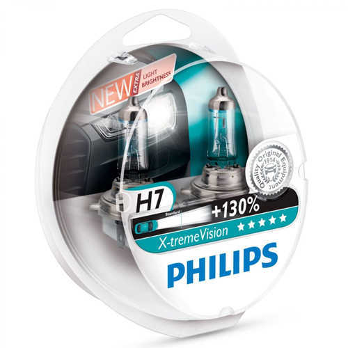 זוג נורות ראשיות לרכב H7 תוצרת Philips דגם X-tremeVision