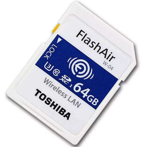 כרטיס זיכרון אלחוטי Toshiba SDXC FlashAir 64GB U3 90MB/s