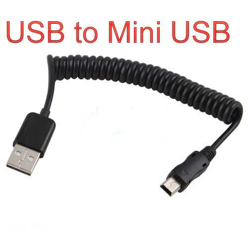כבל טעינה וסינכרון מסולסל Mini USB