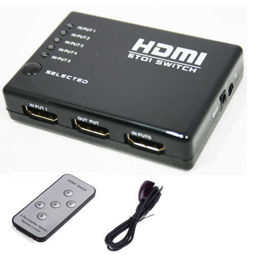 ממתג HDMI אוטומטי 5 כניסות עם שלט