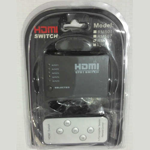 ממתג HDMI אוטומטי 5 כניסות עם שלט