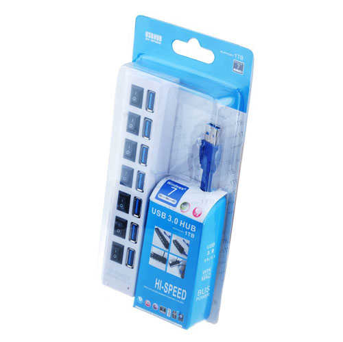 מפצל USB 3.0 ל-7 כניסות כולל ספק כוח 1A