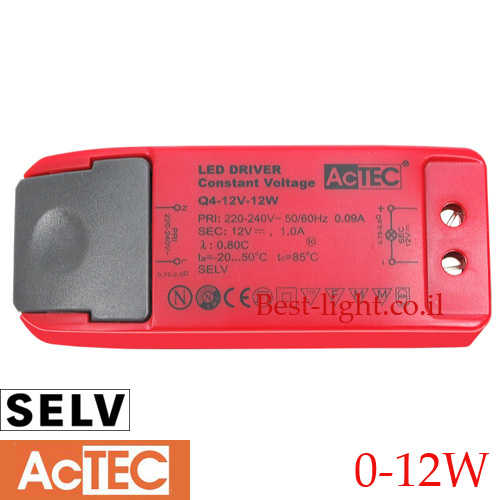 שנאי מתח ACTEC DC 12V 0-12W