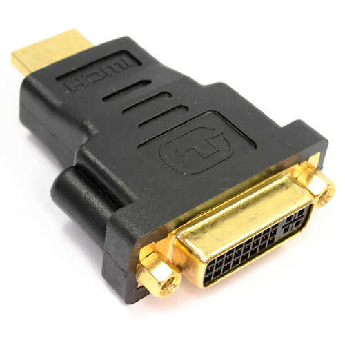 מתאם HDMI זכר - DVI נקבה, מוזהב