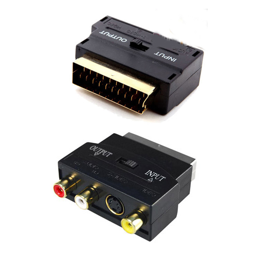מתאם מ- SCART ל- 3xRCA + S-VIDEO