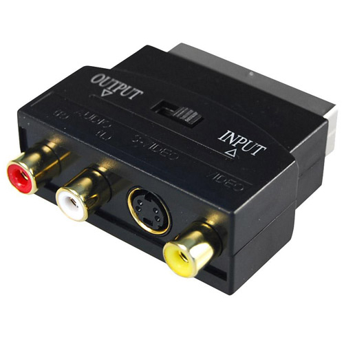 מתאם מ- SCART ל- 3xRCA + S-VIDEO