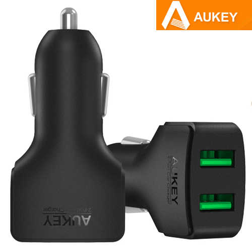 מטען לרכב 2 יציאות Aukey 24W/4.8A USB דגם CC-S3
