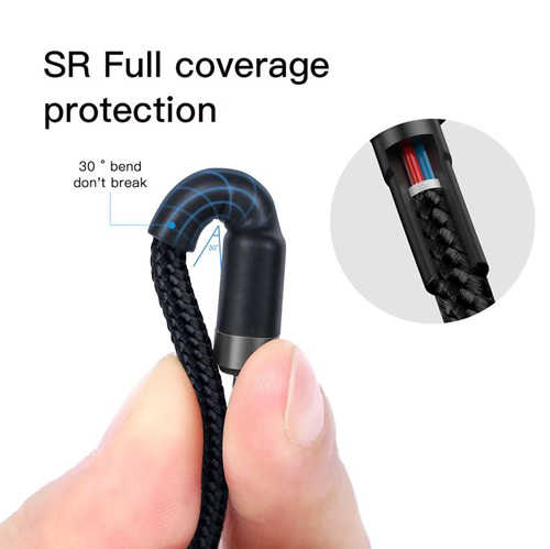 כבל טעינה וסנכרון USB Type-C PD 60W באורך 1 מטר Baseus