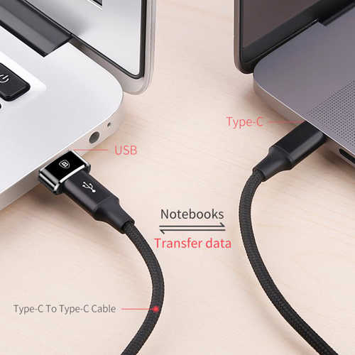 מתאם מיני USB A זכר ל- USB C נקבה Baseus