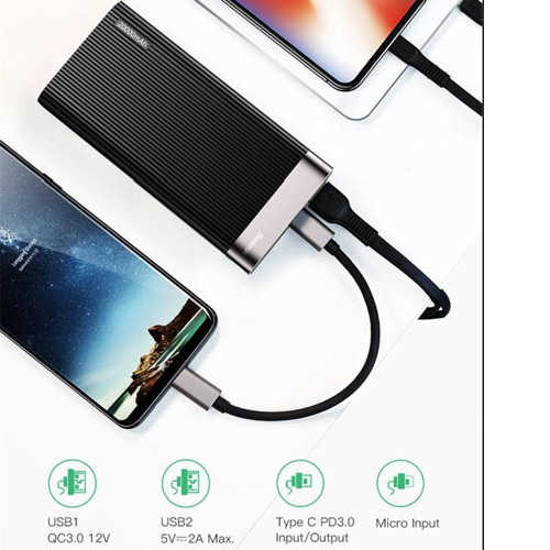 מטען נייד Baseus 20000mAh QC 3.0 דגם BS-20KP201