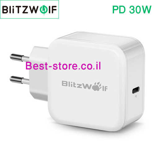 מטען קיר BlitzWolf PD 30W USB C דגם BW-S10