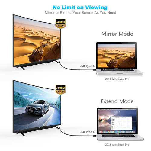 כבל CHOETECH USB Type C - DisplayPort 4K 60Hz