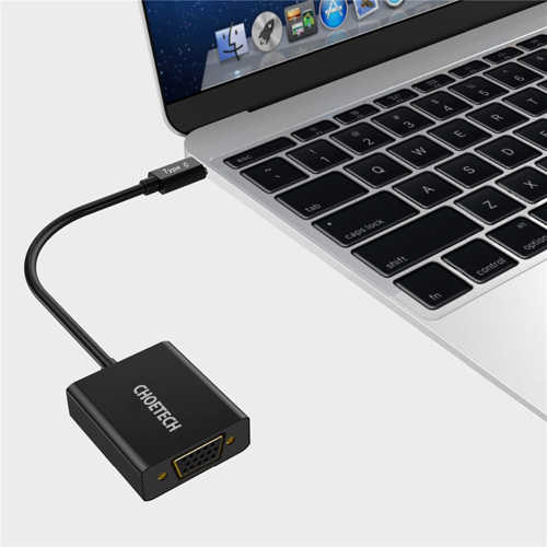 כבל מתאם USB Type-C זכר - VGA נקבה באורך 20 ס''מ CHOETECH 