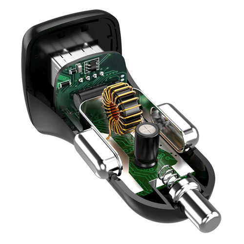מטען לרכב 2 יציאות CHOETECH 4.8A USB דגם C0019