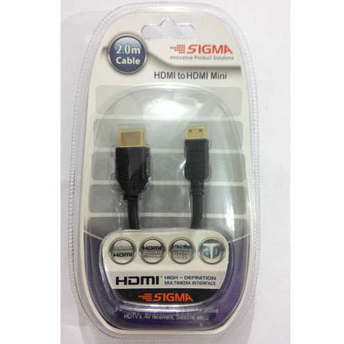 כבל HDMI - Mini HDMI איכותי באורך 2 מטר