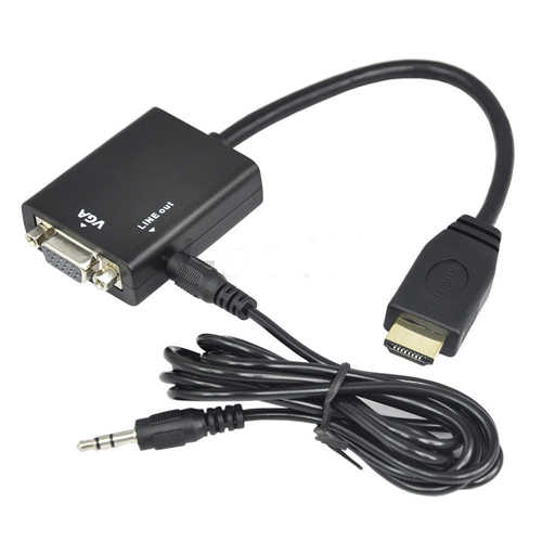 כבל ממיר מ- HDMI ל- VGA כולל אודיו
