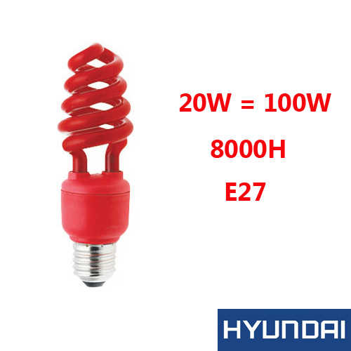 נורת EL ספירלה אור אדום Hyundai T2 E27 20W