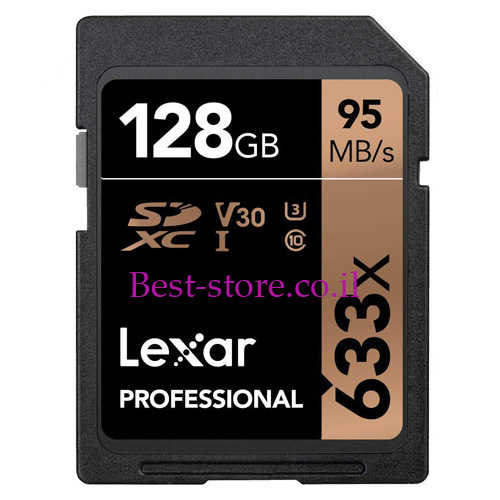 כרטיס זיכרון Lexar Professional SDXC 128GB U3 V30 95MB/s