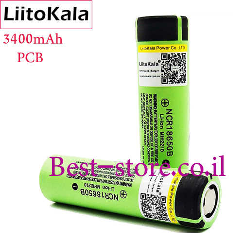 סוללת ליתיום  LiitoKala-Panasonic 18650 3400mAh PCB