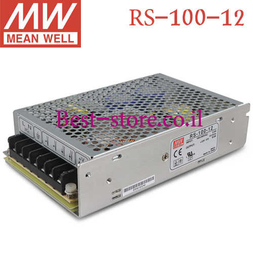 דרייבר MeanWell 100W 8.5A 12V דגם RS-100-12