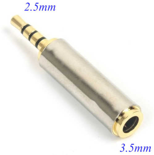 מתאם מתכתי סטריאו 3.5mm נקבה - 2.5mm זכר TRRS