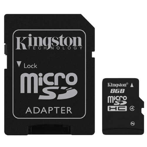כרטיס זיכרון Micro SDHC 8GB Class 4 Kingston
