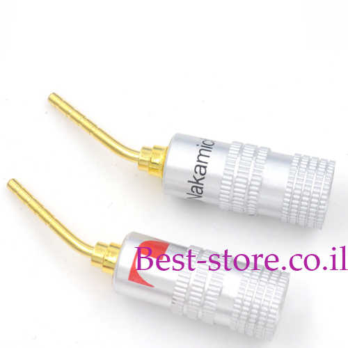 פלאג בננה 2mm 45&deg; מקצועי לחיבור כבל רמקול Nakamichi
