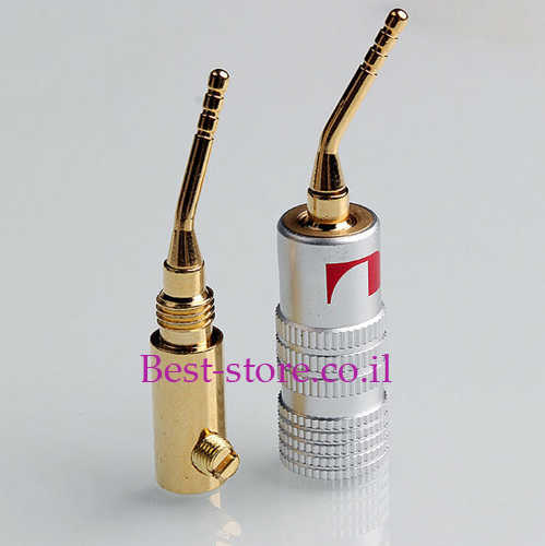 פלאג בננה 2mm 45&deg; מקצועי לחיבור כבל רמקול Nakamichi