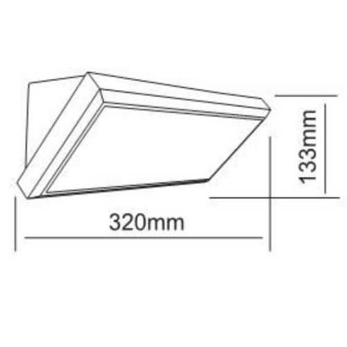 צמוד קיר לד מוגן מים OMEGA 25W DL דגם Triangle
