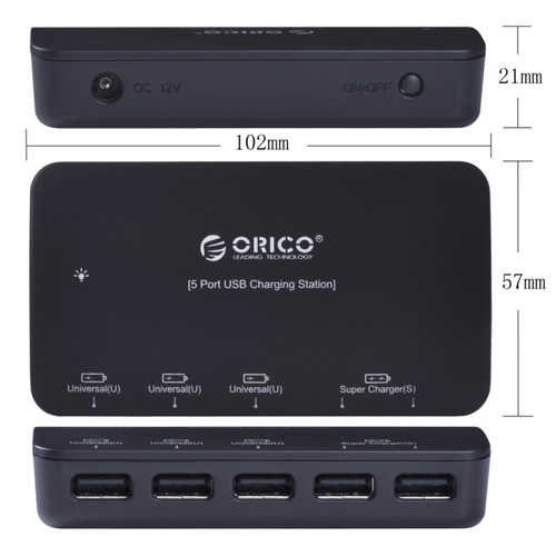 מטען לרכב  Orico 7.8A/36W דגם MPU-5S