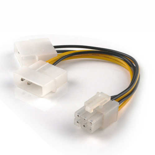 כבל מפצל PCI Express 6P ל- 2 Molex 4pin