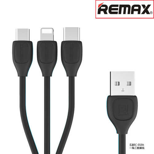 כבל טעינה 3 ב-1 Remax Micro USB / USB C / Lightning