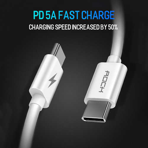 כבל טעינה וסנכרון USB Type-C PD 3.0 באורך 1 מטר Rock