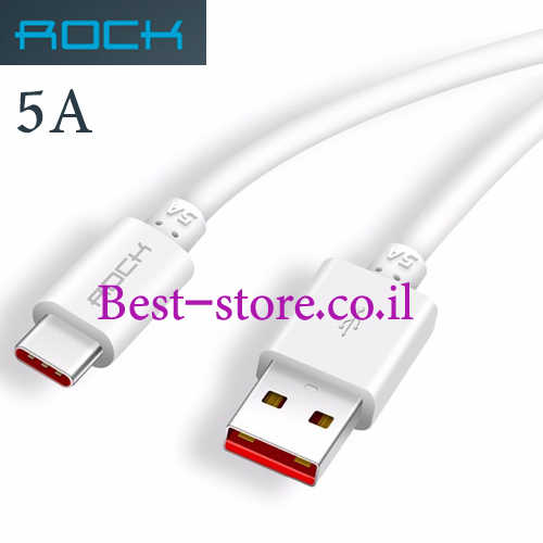 כבל טעינה וסנכרון Rock USB A - USB Type C 5A