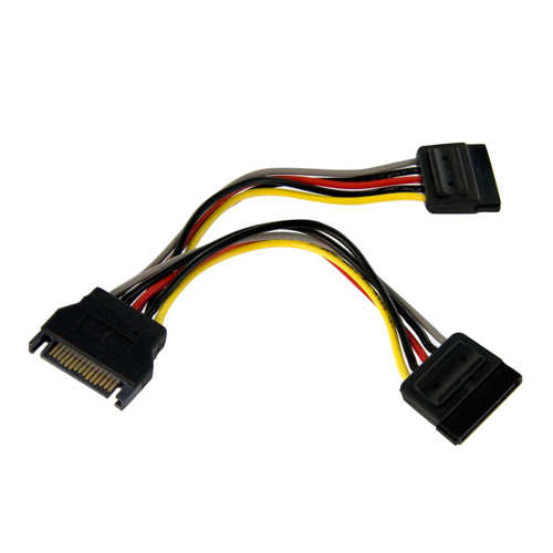 מפצל מתח SATA 15p זכר - 2xSATA נקבה