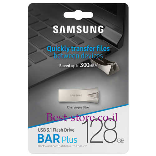 זיכרון נייד Samsung USB 3.1 128GB 300MB/s דגם BAR Plus