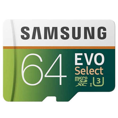 כרטיס זיכרון Samsung Micro SDXC 64GB U3 100MB/s דגם EVO Select