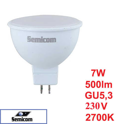 נורת דקרויקה לד Semicom 12V GU5.3 7W 3K 38d