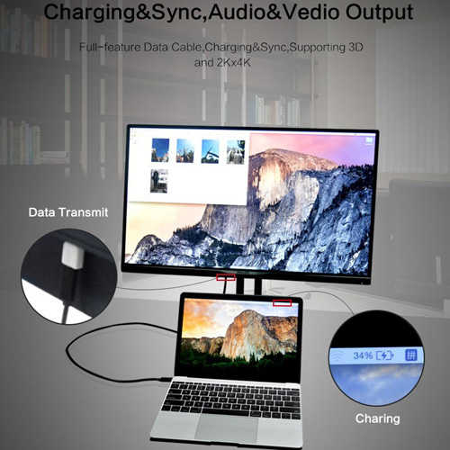 כבל USB 3.1 THUNDERBOLT 3 GEN2 באורך 2 מטר TopX
