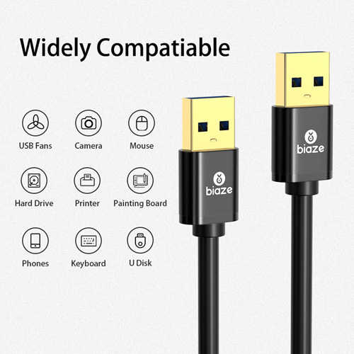 כבל USB A 3.0 זכר באורך 2 מטר