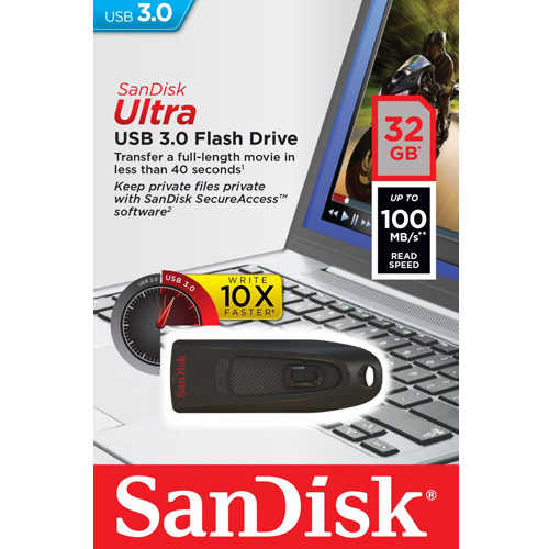 זיכרון נייד SanDisk Ultra 32GB USB 3.0