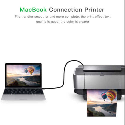 כבל מדפסת USB Type-C - USB B באורך 3 מטר