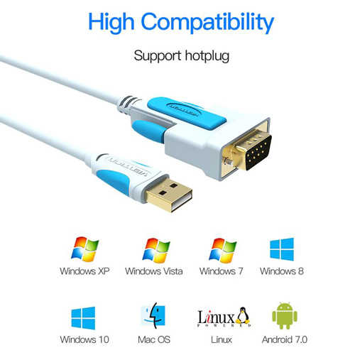 כבל תקשורת Vention USB - RS232