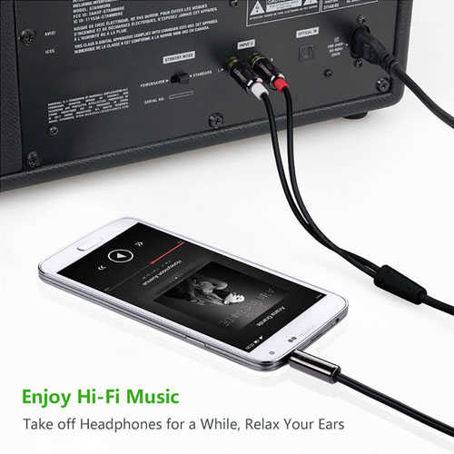 כבל מקצועי Ugreen RCAx2 - Aux 3.5mm