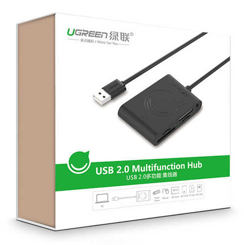 מפצל USB 2.0 עם קורא כרטיסי זיכרון Ugreen USB דגם CR101