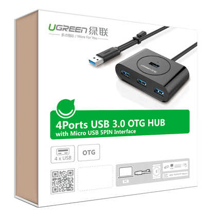 מפצל OTG עם 4 כניסות Ugreen USB 3.0 דגם CR113
