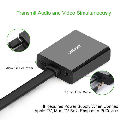כבל ממיר HDMI - VGA עם חיבור אודיו Ugreen